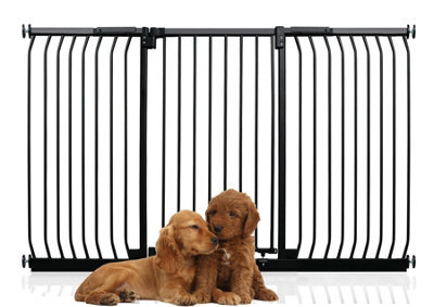 Bettacare Extra Tall Elite Dog Gate, 188Cm - 197Cm, Matt Black, Extra Tall 96.8Cm In Height, Pressure Fit Pet Gate - image 1