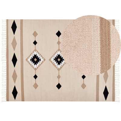 Beliani Rug Berdik Multicolour 160 X 230 Cm Cotton Kilim - image 1