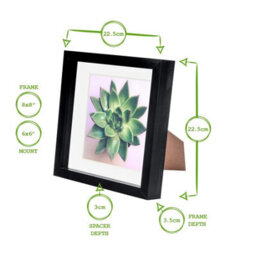 "Nicola Spring 8 X 8"" Photo Frames - Light Wood/white Mount - 3D Picture Frame Box Portrait Display Case (22.5 X 22.5Cm) Set Of 2" - thumbnail 4
