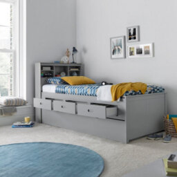 Bedmaster Venus Grey Guest Bed With Drawers No Trundle With Pocket Mattress - thumbnail 4