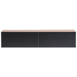 Wyld And Coco Novahome Wall-Mounted Tv Stand Up To 55 Inch With Two Cabinets, Black, Minimalist - thumbnail 1