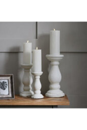 Large Matte White Ceramic Candle Holder Modern Minimalist Decor - thumbnail 4