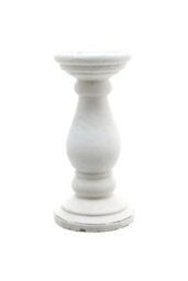 Large Matte White Ceramic Candle Holder Modern Minimalist Decor - thumbnail 1
