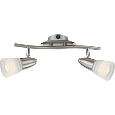 Luminosa Lighting Luminosa Caleb Twin Ceiling Spotlight Chrome Opal Glass Shade 2X E14 3000K - image 1