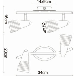 Luminosa Lighting Luminosa Caleb Twin Ceiling Spotlight Chrome Opal Glass Shade 2X E14 3000K - thumbnail 5