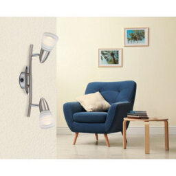 Luminosa Lighting Luminosa Caleb Twin Ceiling Spotlight Chrome Opal Glass Shade 2X E14 3000K - thumbnail 4