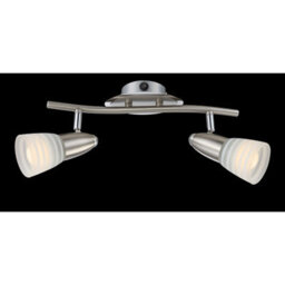 Luminosa Lighting Luminosa Caleb Twin Ceiling Spotlight Chrome Opal Glass Shade 2X E14 3000K - thumbnail 2