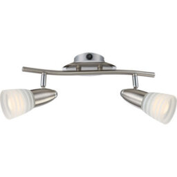 Luminosa Lighting Luminosa Caleb Twin Ceiling Spotlight Chrome Opal Glass Shade 2X E14 3000K - thumbnail 1
