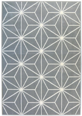 The Rugs Maestro Collection Star Design Rug In Grey  3791 Gb22 - image 1