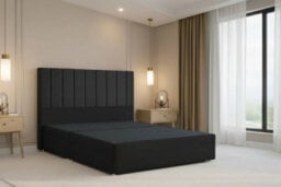 "Nexus Kyoto Plush Divan, Black, 54"" Headboard, No Drawers, Open Coil Mattress, Super King" - thumbnail 3