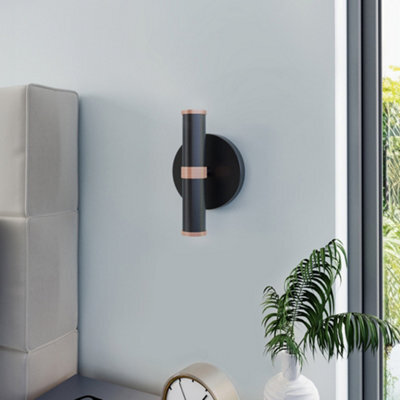 Thehotsale Modern Luxury Minimalist 2 Lights Wall Lamp,black&rose - image 1