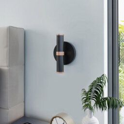 Thehotsale Modern Luxury Minimalist 2 Lights Wall Lamp,black&rose - thumbnail 1