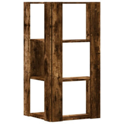 Walplus Corner Bookcase 3-Tier Smoked Oak 50X50X102 Cm Engineered Wood - thumbnail 6