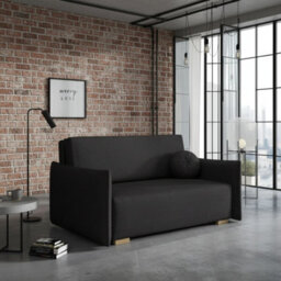 Sofa Bed Viva Glov Iii With Sleeping Function Storage Polyurethane Foam Wooden Frame 154X98X85Cm Black
