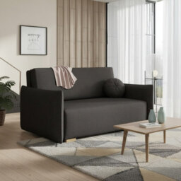 Sofa Bed Viva Glov Iii With Sleeping Function Storage Polyurethane Foam Wooden Frame 154X98X85Cm Black - thumbnail 2