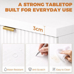Homcom Computer Desk 3 Drawers 120 Cm Reversible Design, White - thumbnail 5