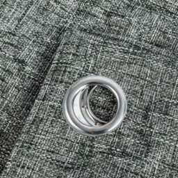 "Homescapes Dark Grey Heavy Boucle Textured Blackout Lined Eyelet Curtain Pair, 66 X 72""" - thumbnail 3