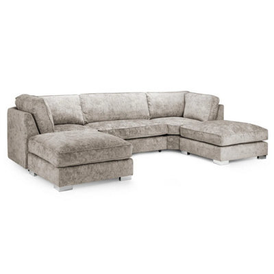 Furnishings For Less UK Bishop U-Shape Fabric 5 Seater Sofa Alaska Fabric Truffle Full Back - image 1