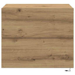 Berkfield Modern Bedside Cabinets With Led Lights Wall-Mounted 2 Pcs Artisan Oak - thumbnail 8