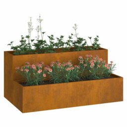 Berkfield Garden Planter Rusty 100 X 60 X 45 Cm Weathering Steel - thumbnail 3