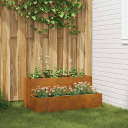 Berkfield Garden Planter Rusty 100 X 60 X 45 Cm Weathering Steel