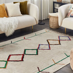 Wyld And Coco Geometric Area Rug Beige And Black, Tufted Cotton With Polyester Backing, 160 X 230 Cm - thumbnail 2