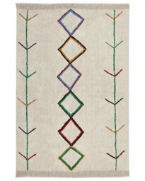 Wyld And Coco Geometric Area Rug Beige And Black, Tufted Cotton With Polyester Backing, 160 X 230 Cm - thumbnail 1