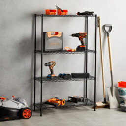 Vonhaus Garage Shelving Units Set Of 2 Adjustable 4-Tier Wire Shelving Unit For Storage - Metal Wire Shelves For Garage - thumbnail 6