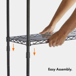 Vonhaus Garage Shelving Units Set Of 2 Adjustable 4-Tier Wire Shelving Unit For Storage - Metal Wire Shelves For Garage - thumbnail 3