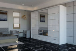Sliding Wardrobes 4 u LTD Modern High Gloss And Mirrored Sliding Wardrobe White 253Cm - thumbnail 1