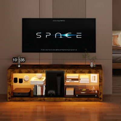 Levede Height Adjustable Tv Unit Cabinet Wood Led Rgb Storage For Living Room - image 1