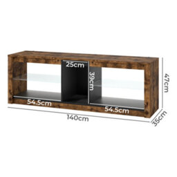 Levede Height Adjustable Tv Unit Cabinet Wood Led Rgb Storage For Living Room - thumbnail 4