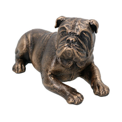 AB Tools Lying Pit Bull Terrier Dog Cast Iron Statue Figure Trophy Ornament Sculpture Staffy - image 1