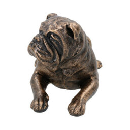 AB Tools Lying Pit Bull Terrier Dog Cast Iron Statue Figure Trophy Ornament Sculpture Staffy - thumbnail 5