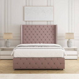 Bsspoke Faye Divan Bed Set Pink Plush Velvet With 54Inch Headboard & Footboard & No Mattress No Drawers In 4Ft 4Ft6 5Ft 6Ft - thumbnail 3