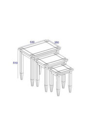 Core Products Corona Nest Of Three Tables, Grey Wax & Antique Wax Top H51.1Cm X W53.0Cm X D35Cm - thumbnail 5