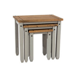 Core Products Corona Nest Of Three Tables, Grey Wax & Antique Wax Top H51.1Cm X W53.0Cm X D35Cm - thumbnail 3