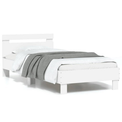 Berkfield Bed Frame Without Mattress With Led Lights White 90X190 Cm Single - image 1