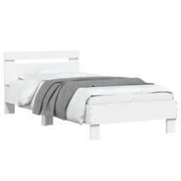 Berkfield Bed Frame Without Mattress With Led Lights White 90X190 Cm Single - thumbnail 5