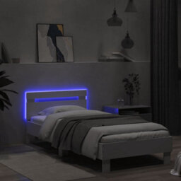 Berkfield Bed Frame Without Mattress With Led Lights White 90X190 Cm Single - thumbnail 4