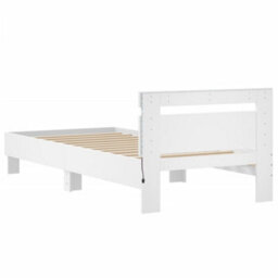 Berkfield Bed Frame Without Mattress With Led Lights White 90X190 Cm Single - thumbnail 9