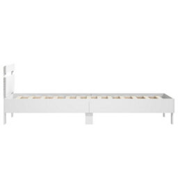 Berkfield Bed Frame Without Mattress With Led Lights White 90X190 Cm Single - thumbnail 8