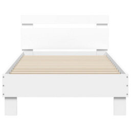 Berkfield Bed Frame Without Mattress With Led Lights White 90X190 Cm Single - thumbnail 7