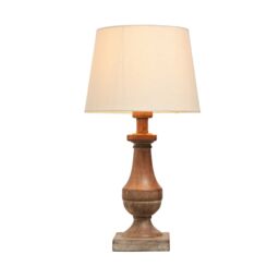 Inlight Argen Sculp Round Matt Natural Wood Effect Table Lamp - thumbnail 2