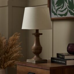 Inlight Argen Sculp Round Matt Natural Wood Effect Table Lamp - thumbnail 6