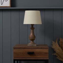 Inlight Argen Sculp Round Matt Natural Wood Effect Table Lamp - thumbnail 5