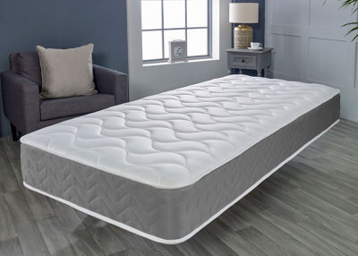Starlight Beds Grey Memory Foam Hybrid Sprung Mattress 3Ft Single (90Cm X 190Cm) - image 1