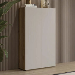 Arte Criss 70Cm Highboard Cabinet - Cashmere & Oak Mauvella, Tall Storage With Gentle Versatility - thumbnail 6