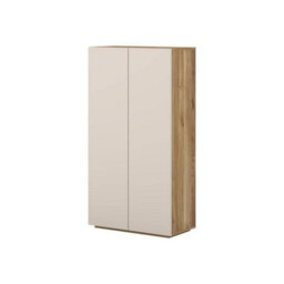 Arte Criss 70Cm Highboard Cabinet - Cashmere & Oak Mauvella, Tall Storage With Gentle Versatility - thumbnail 2