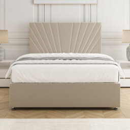 Bsspoke Maria Divan Bed In Cream Plush Velvet With 24Inch Headboard & 2 Drawers Same Side & No Mattress In Double 3Ft 4Ft 5Ft - thumbnail 3